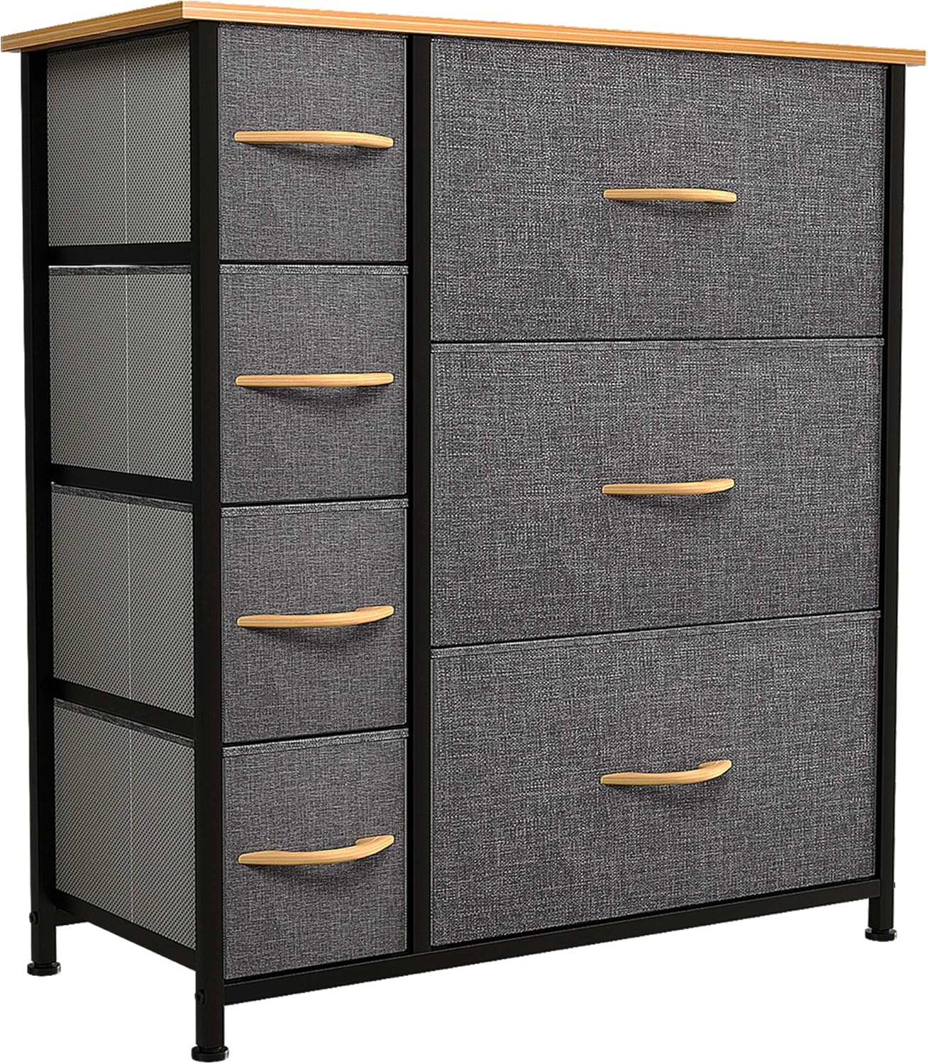 7 Drawers Fabric Dresser with Steel Frame and Wooden Top F241014