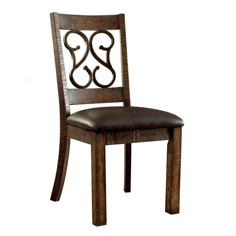 Faux Leather Dining Chair in Walnut (Set of 2) L69528