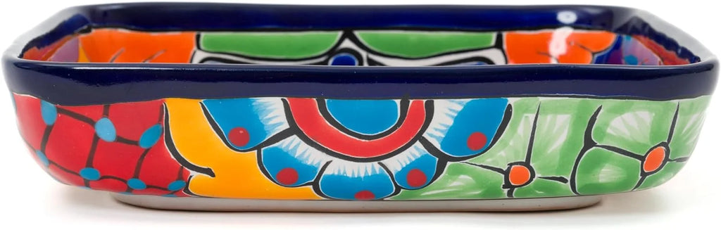 Cobalt Hand Painted Ceramic Baking Dish Casserole Dish Serving Platter Tray Floral Dish Oven Safe Microwave Safe Brownie Pan E40671