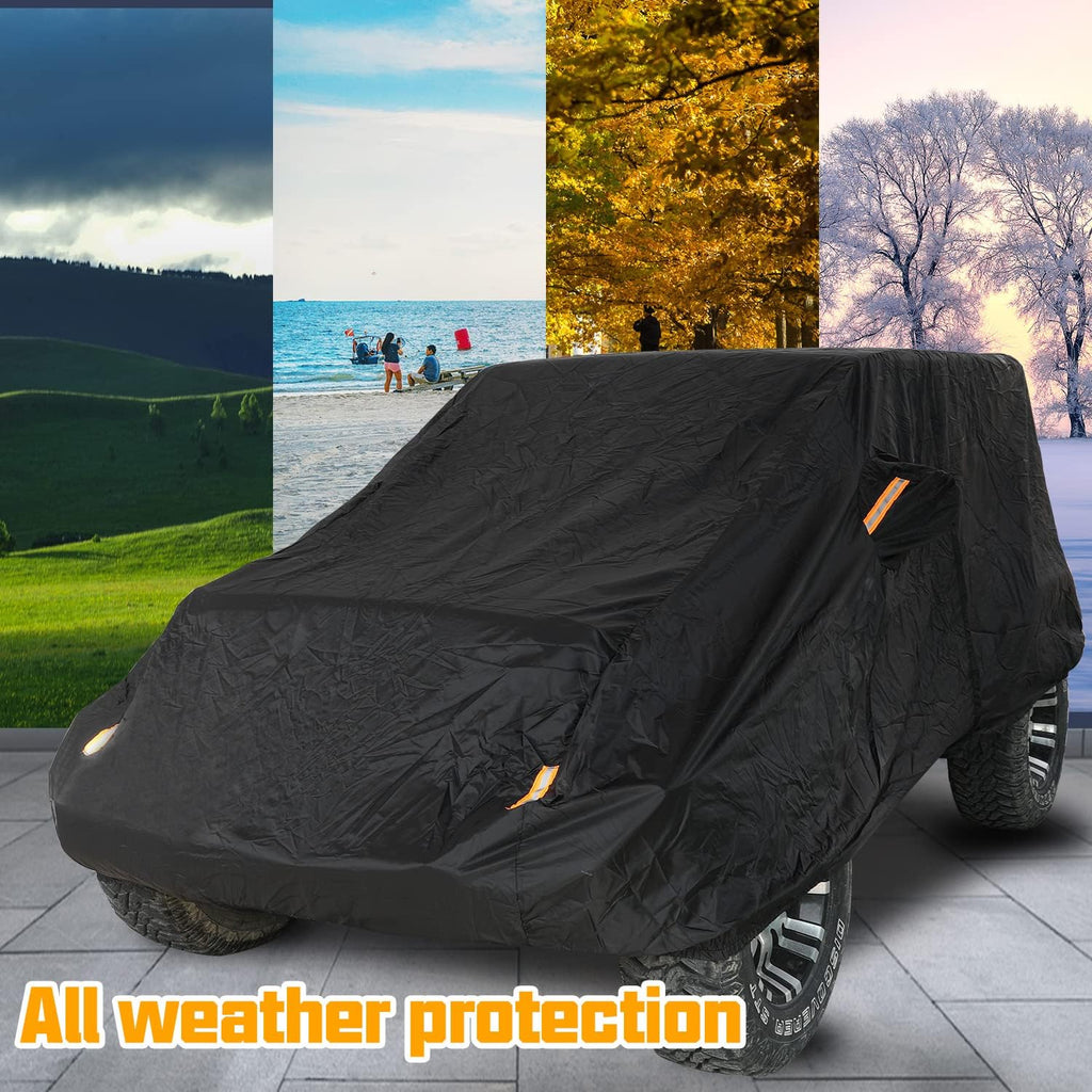 2 Door Full Car Cover with Driver Door Zipper X2319