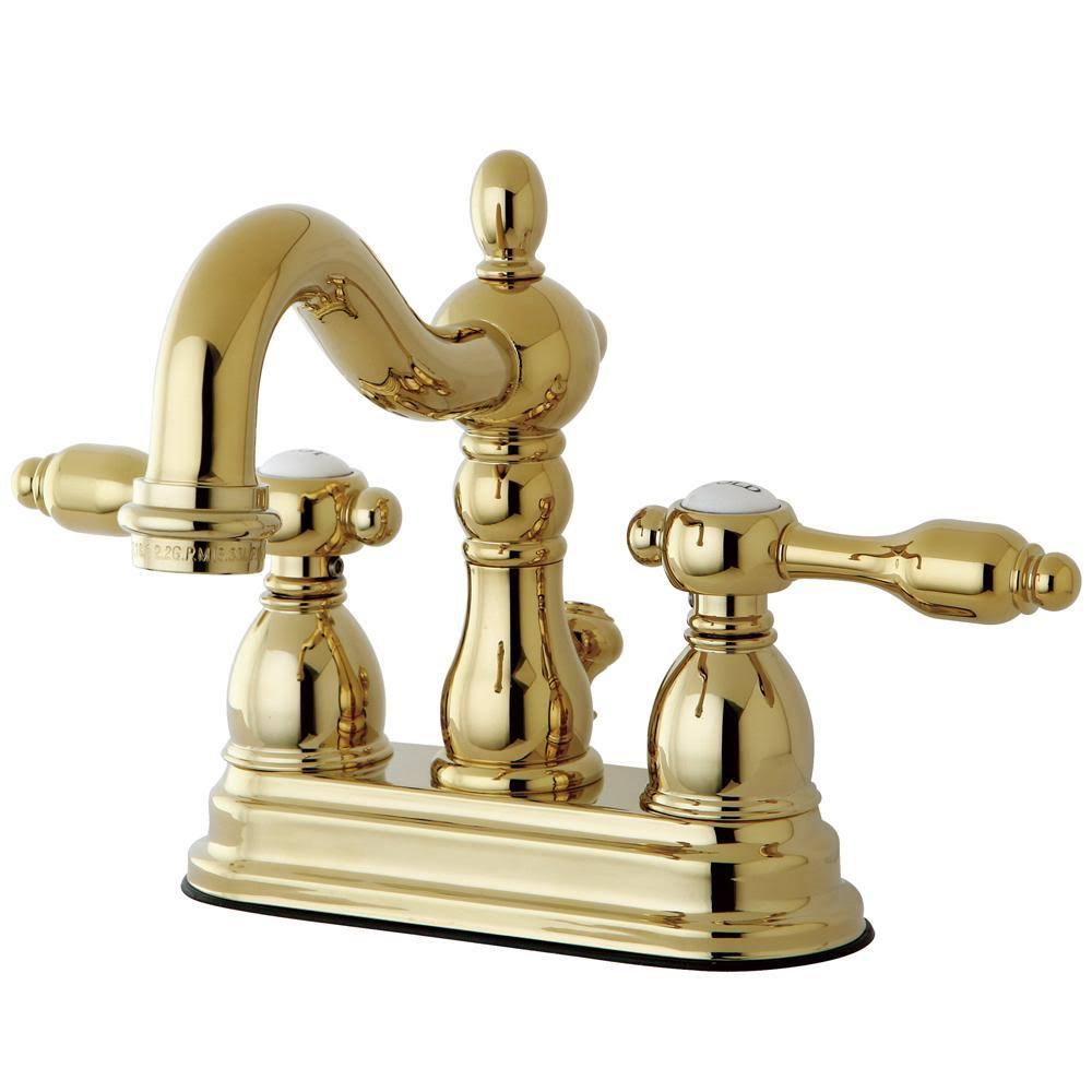 Polished Chrome Center Lavatory Faucet with Brass Pop-Up B6098