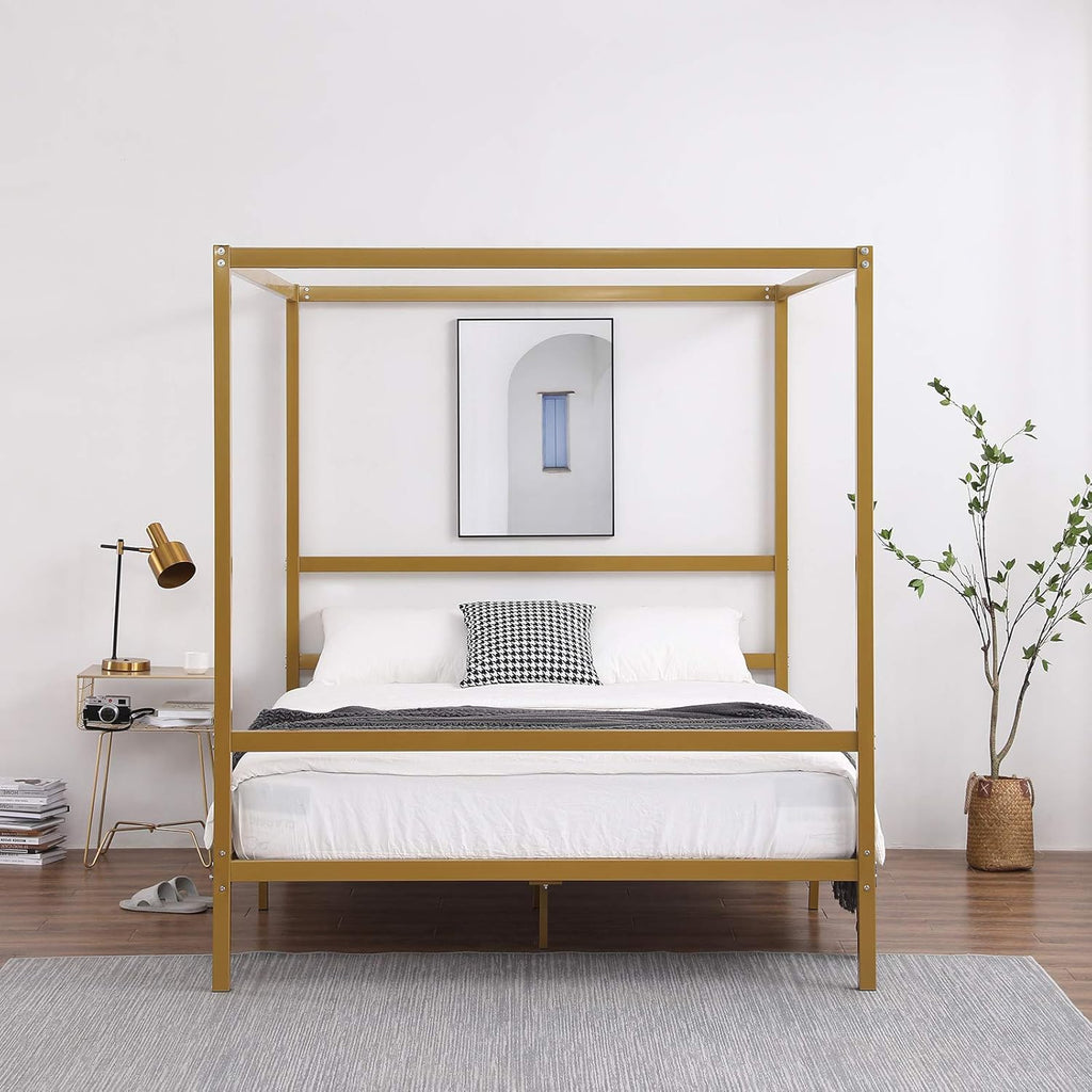 Gold Full Size Canopy Bed Frame M975
