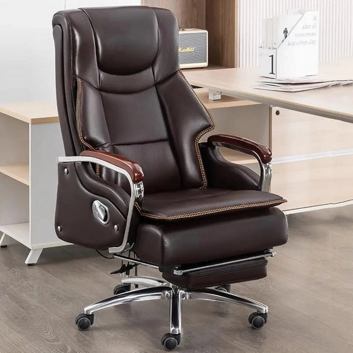 Leather Office Chair with Wheels P641