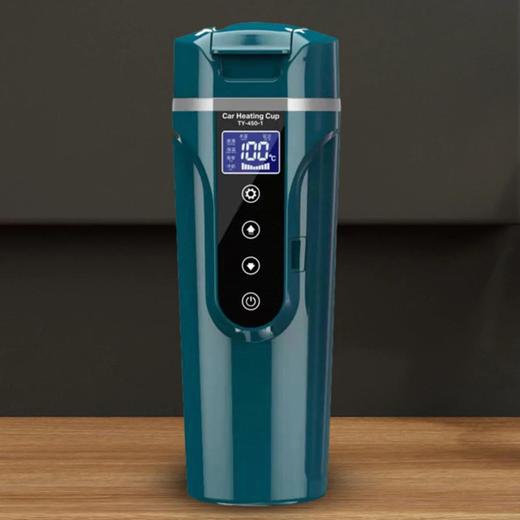 450ml 24V/12V Electric Travel Kettle Thermal Insulation Portable Cup Dark Green I407