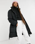 Padded Coat with Belt in Black L5076