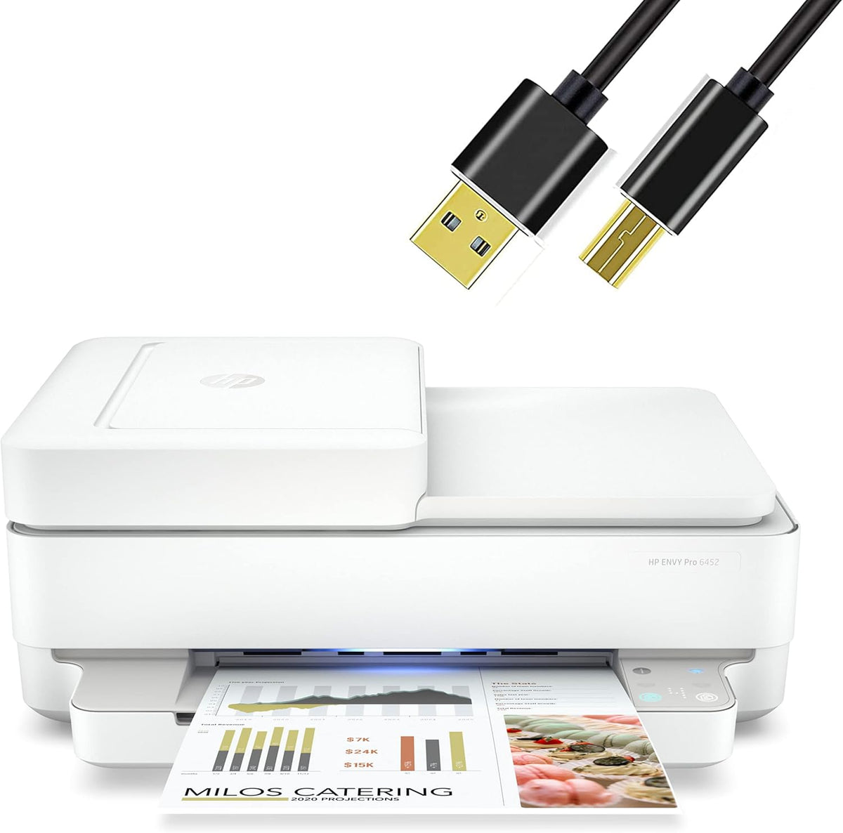 Wireless Inkjet Color Printer with Auto Document Feeder, 2-Sided Printing T4090