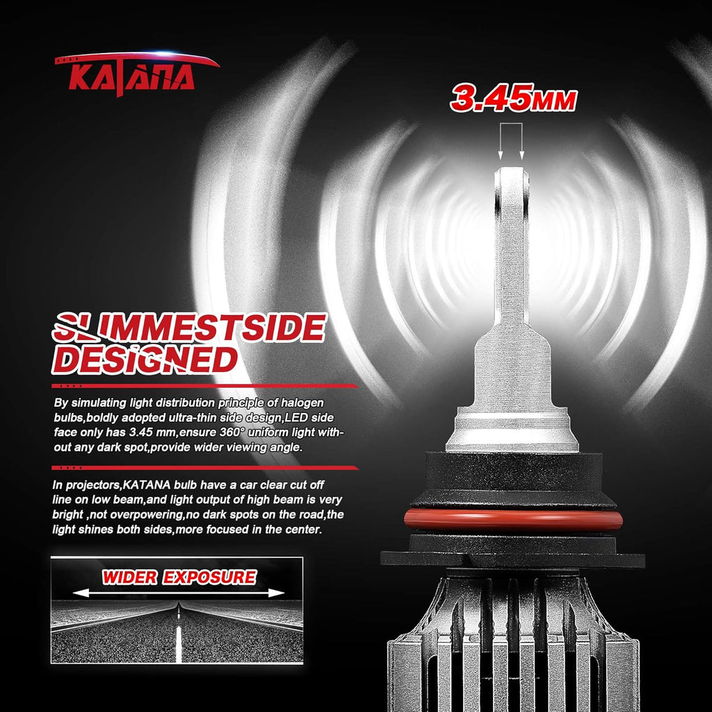 H7 LED Headlight Bulbs Conversion Kit of 2, 12000LM 72W 6500K S5431