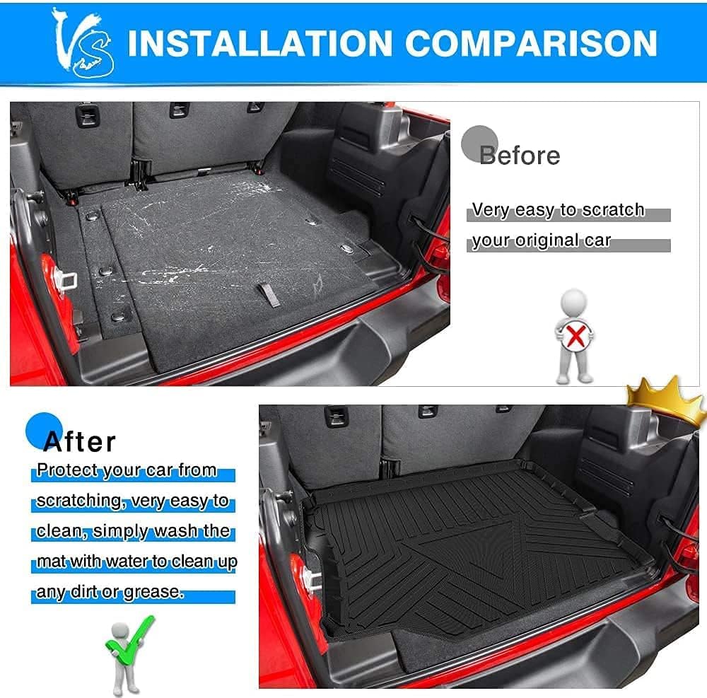 Heavy Duty Trunk Liner for Jeep Wrangler Sahara 4 Doors 2018 2019 2020 S206659