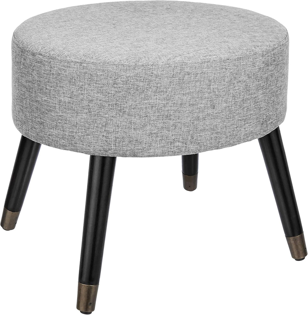 Black Faux Leather Ottoman V80600