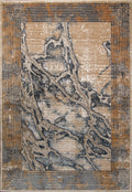 Silver Beige Grey Marble Pattern Area Rug 5x8 H441026