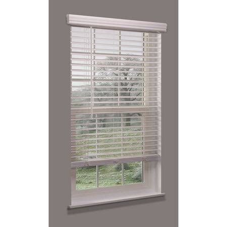 Cordless Faux Wood Blind, White, 64-1/2x22w x 6 V70456