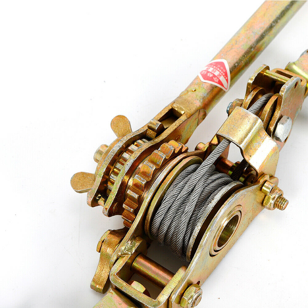 Cable Hoist Come Along Heavy Duty Hand Power Cable Puller 2 Ton Double Hooks S418