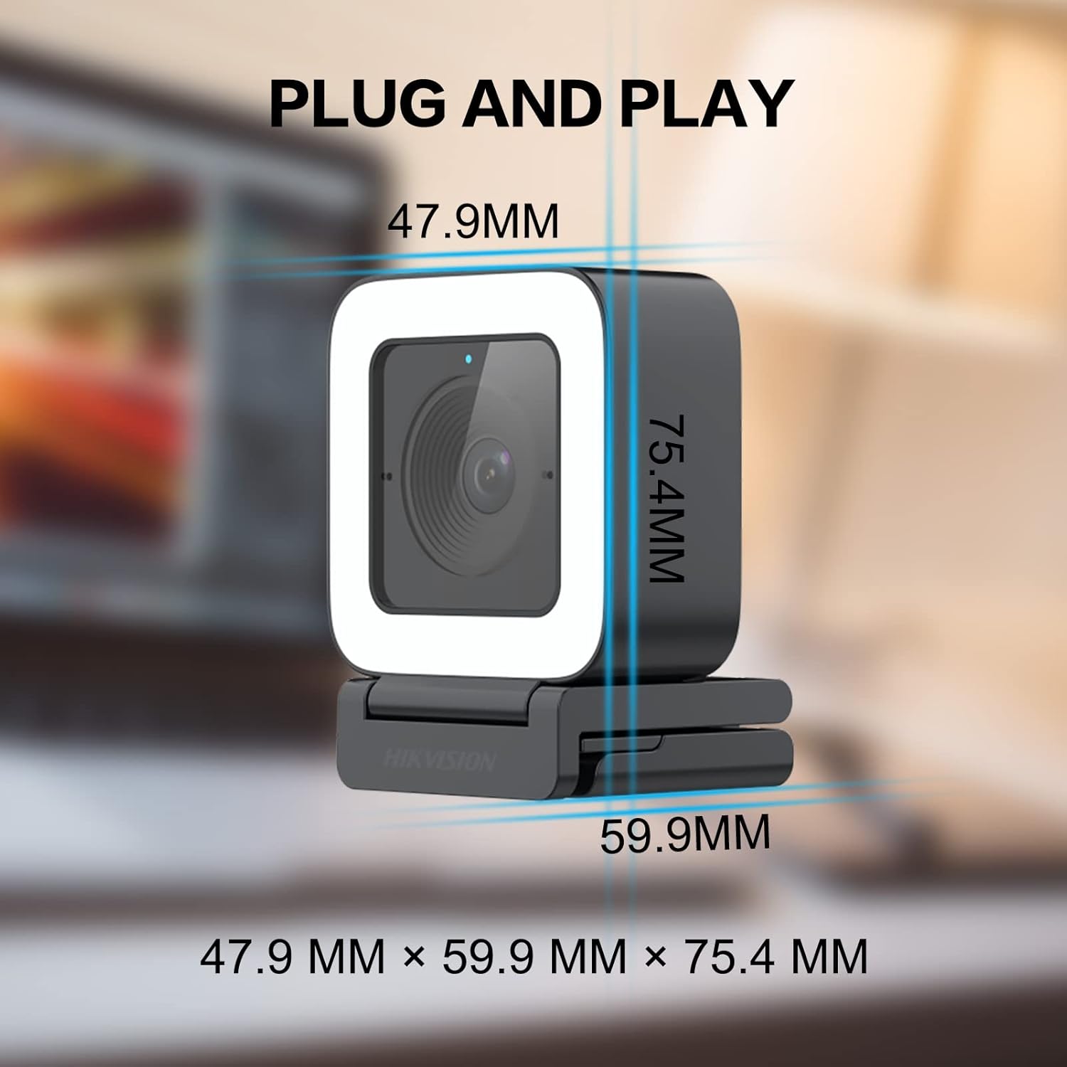 1080P 60fps HD Webcam with Light Microphone, 2 Built-in Noise Reduction Mics, Autofocus, Type C USB2.0, with Tripod I55872