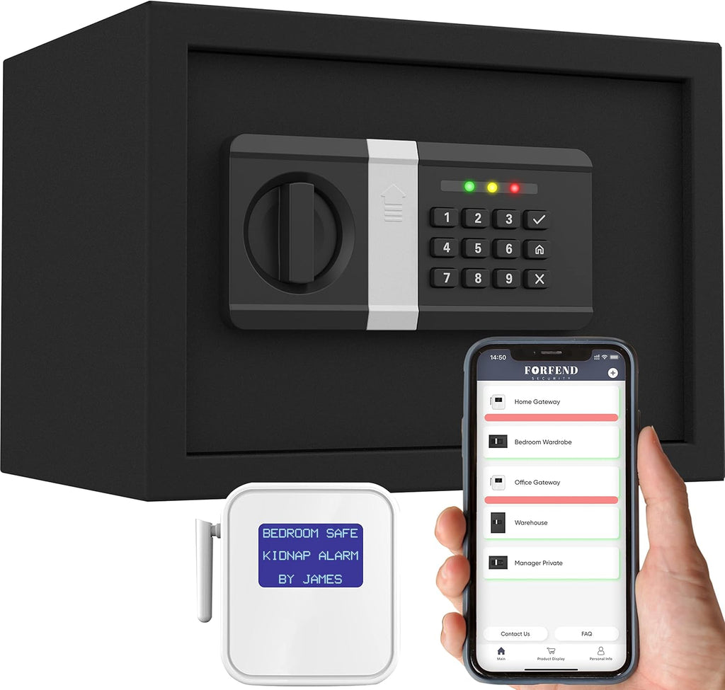 Smart Safe Box with App Remote Control, WiFi Gateway, Kidnap Alarm, Tamper Detection, Wall Mounted Home Safe Z93076