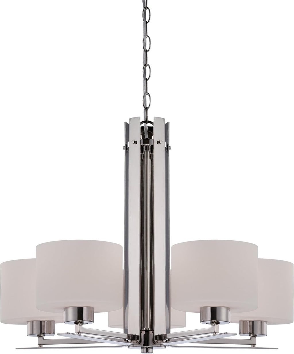 Two Light Vanity with Etched Opal Glass Polished Nickel Fixture O693