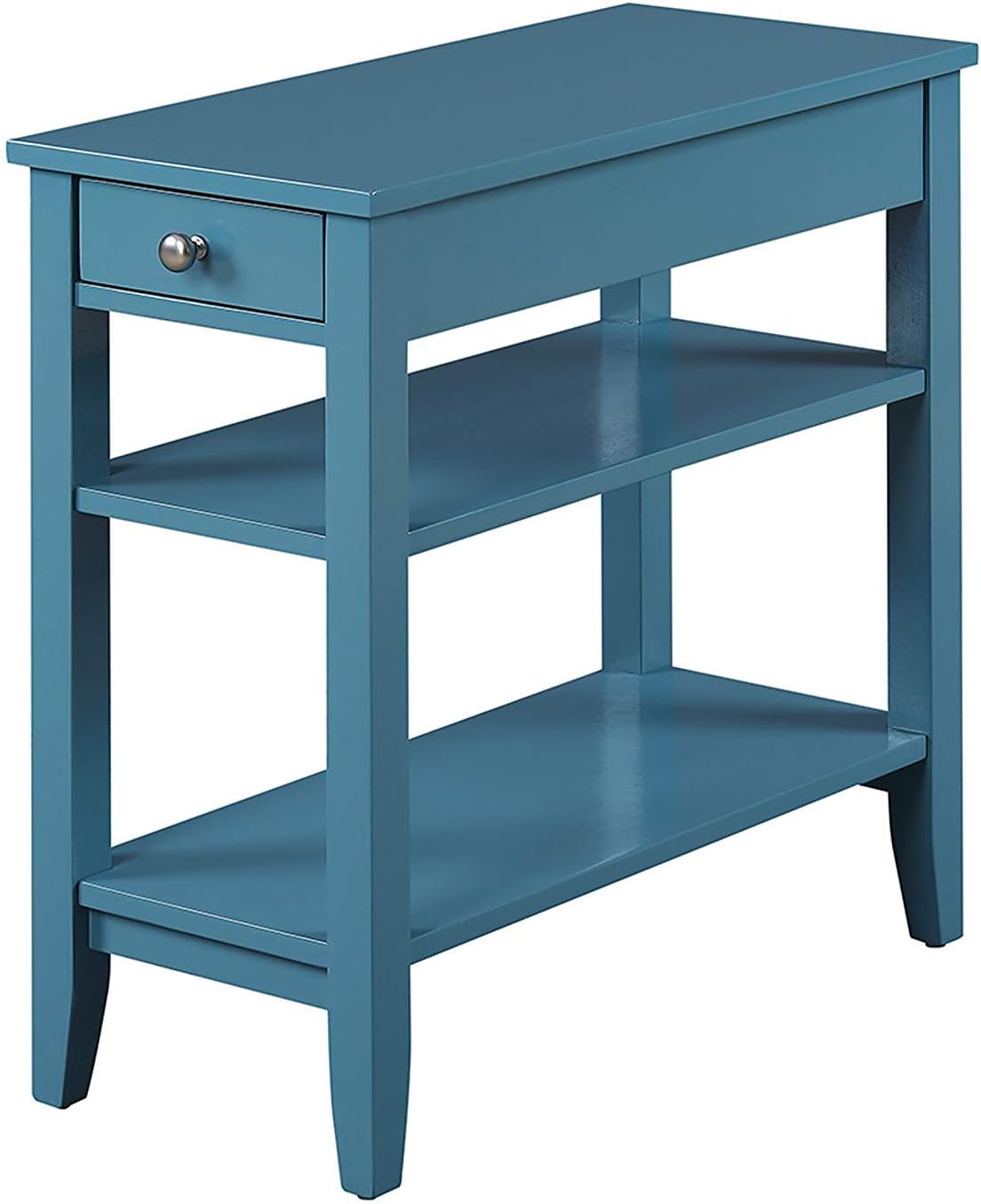 Black Three Tier End Table with Drawer Y799