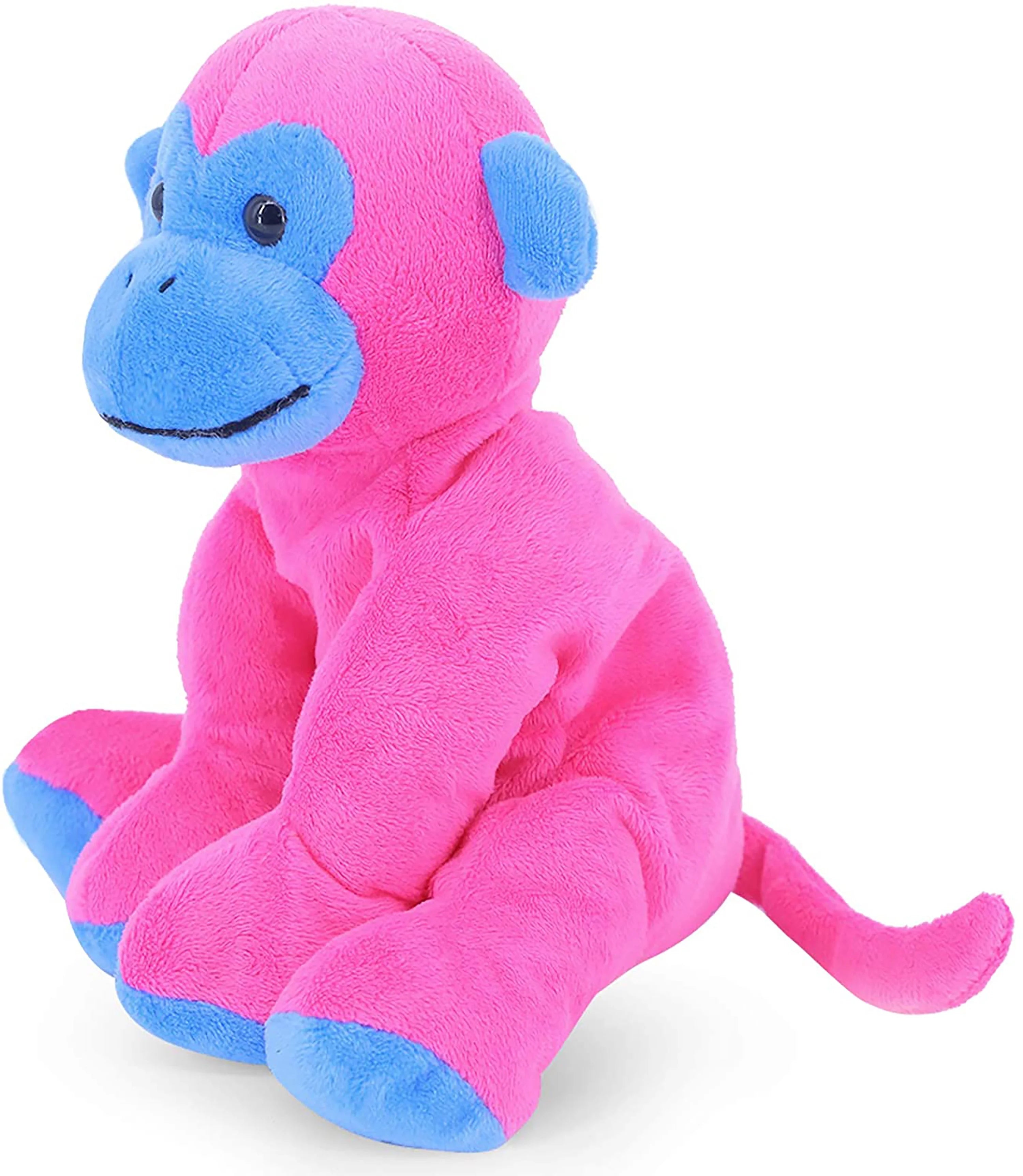 Pink and Blue Ape Monkey Stuffed Animal Plush Toy, 7.9 inches I34014