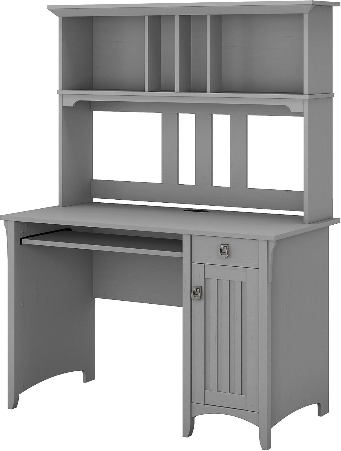 Small Computer Desk with Hutch, Cape Cod Gray G93647