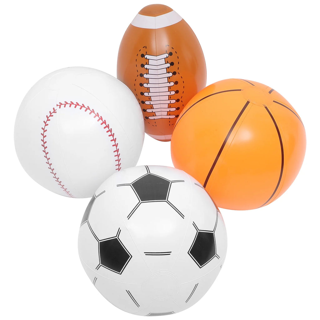 16 Pcs Inflatable Beach Ball Basketball Baseball Football Toys V16639