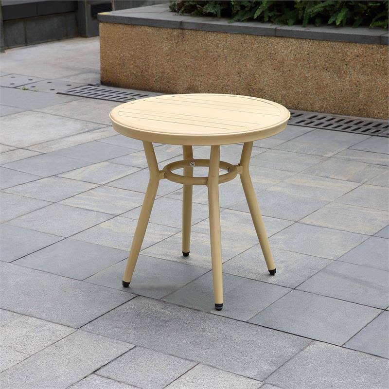 Light Blue Metal Patio 3-Piece Table and Chair Set P83138