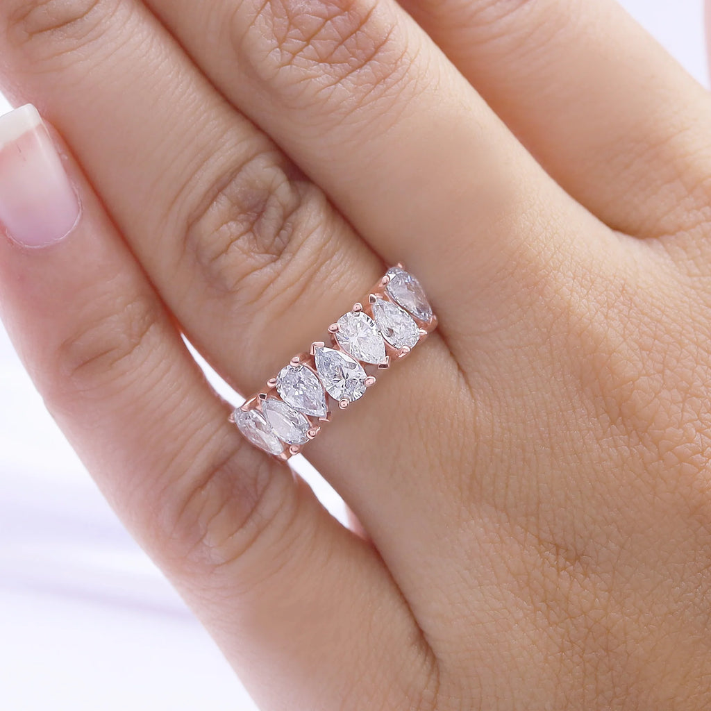 14K Solid Rose Gold Seven Stone Diamond Ring (2.25 Cttw) S647