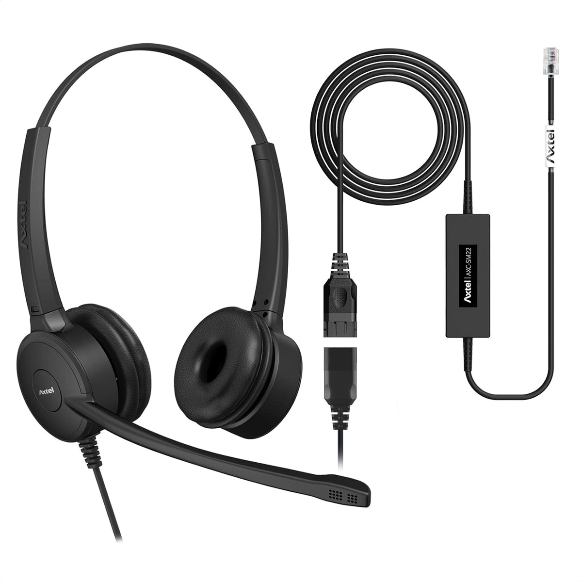 Headset with Noise Cancelling for IP Desk Phones - Black X8901