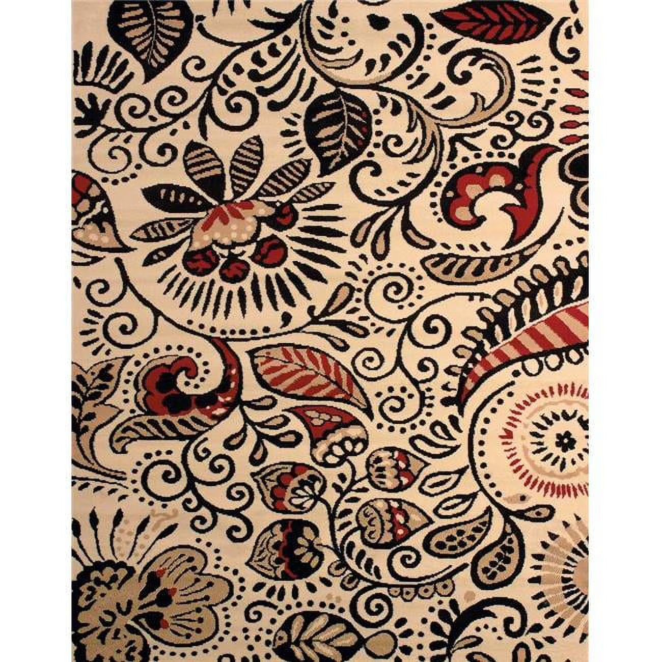 Ivory Paisley Area Rug H8638