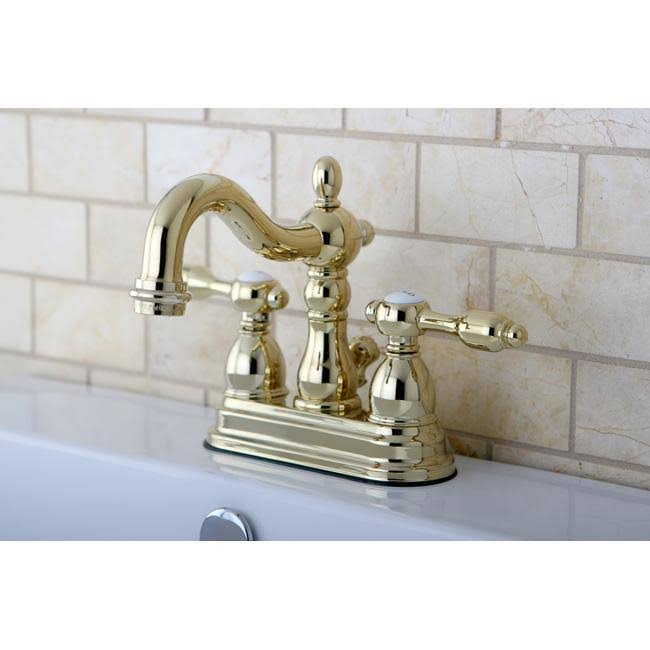 Polished Chrome Center Lavatory Faucet with Brass Pop-Up B6098