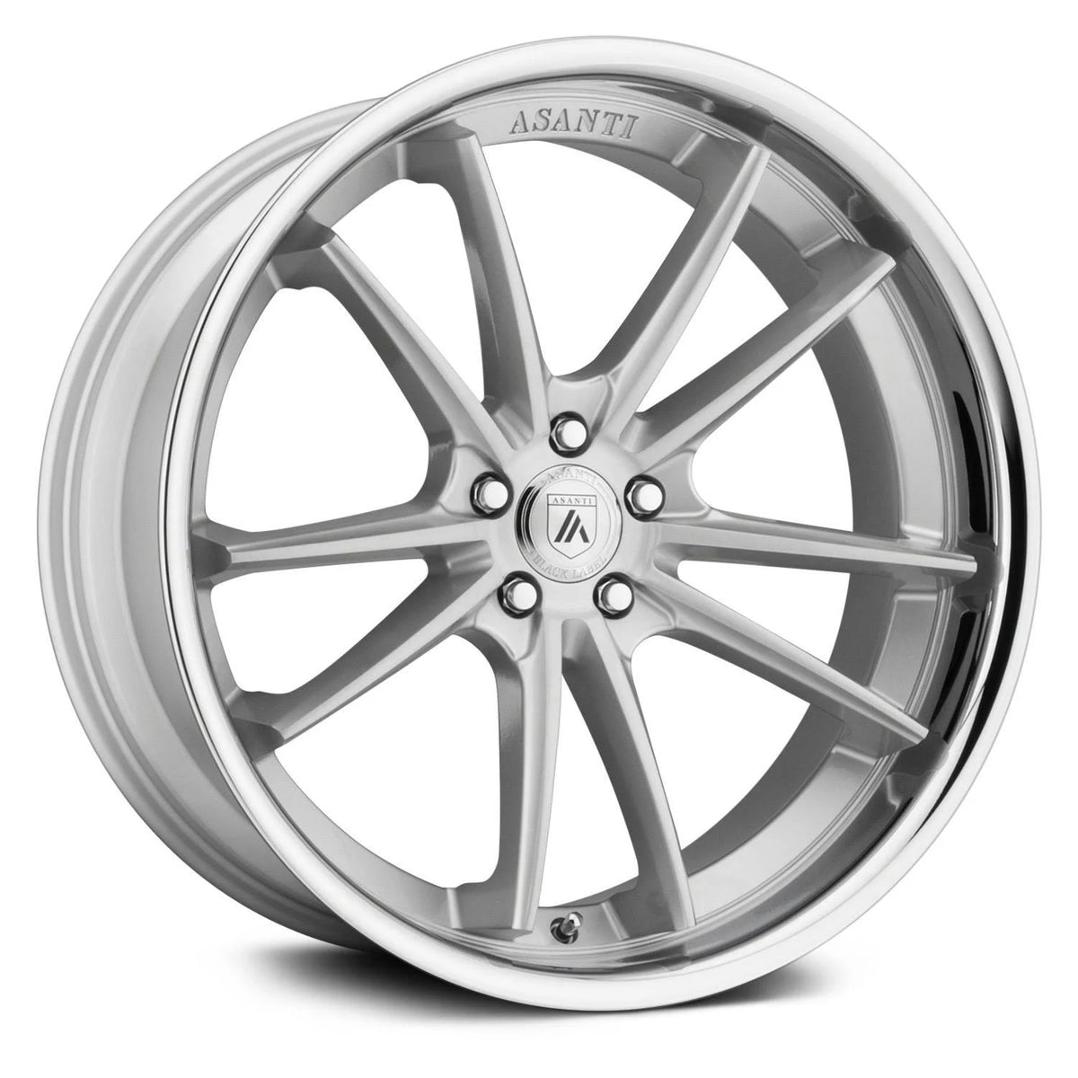 22x9 Asanti Black ABL-23 Brushed Silver Chrome Lip Wheel Blank (32mm) R237