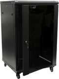 18U Wall Mount Server Cabinet with Glass Door and Casters J61740