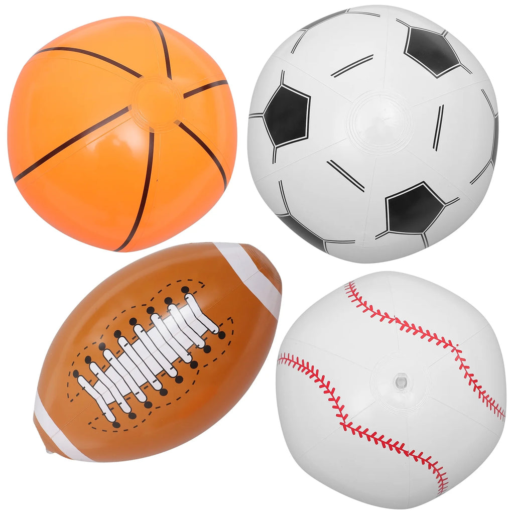 16 Pcs Inflatable Beach Ball Basketball Baseball Football Toys V16639