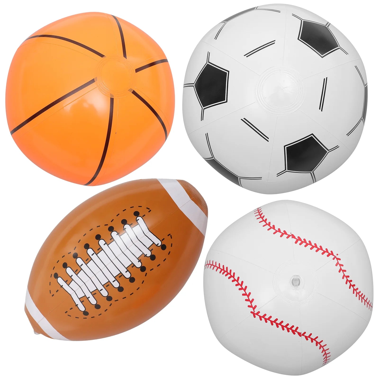 16 Pcs Inflatable Beach Ball Basketball Baseball Football Toys V16639