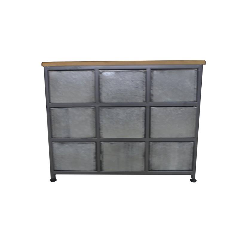 Gray and Brown Accent Cabinet with Solid Wood Top G659768
