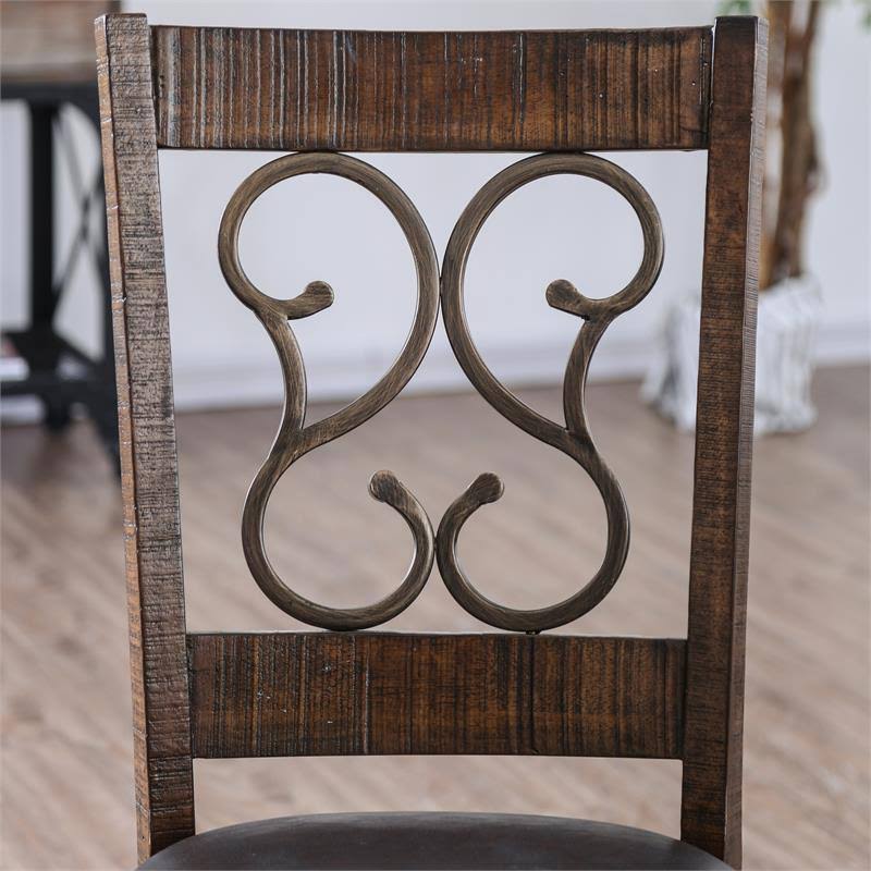 Faux Leather Dining Chair in Walnut (Set of 2) L69528