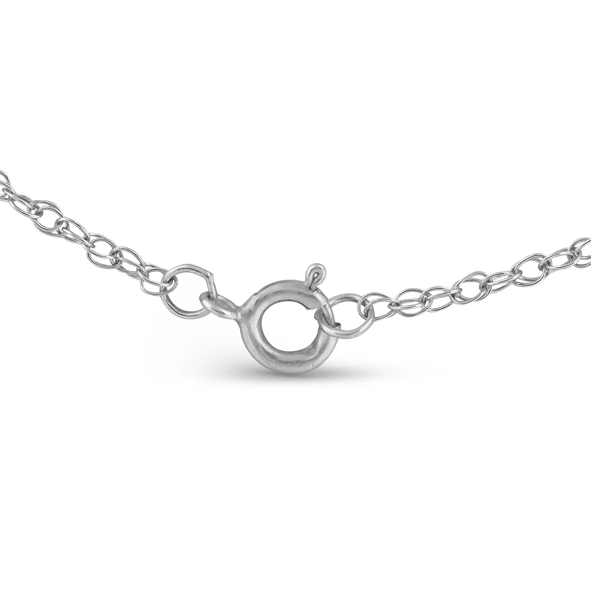 14K White Gold Solitaire Diamond Pendant with 18" Chain A977