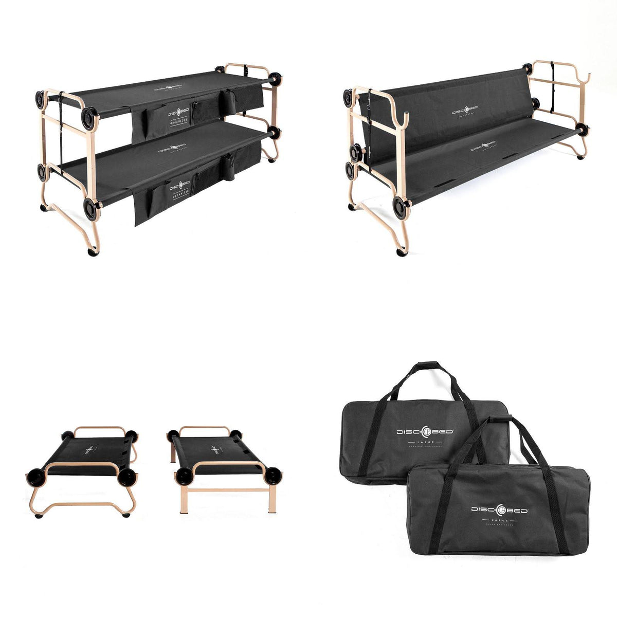 Large Cam-O-Bunk Cot with Organizers H453