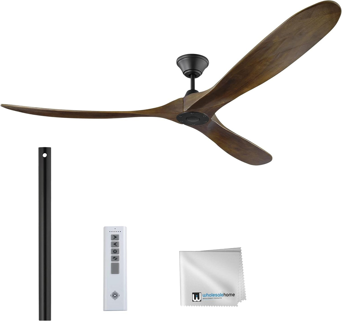 Matte Black 60 inch Modern Ceiling Fan with Remote Control and 24 Inch Downrod Extension B769