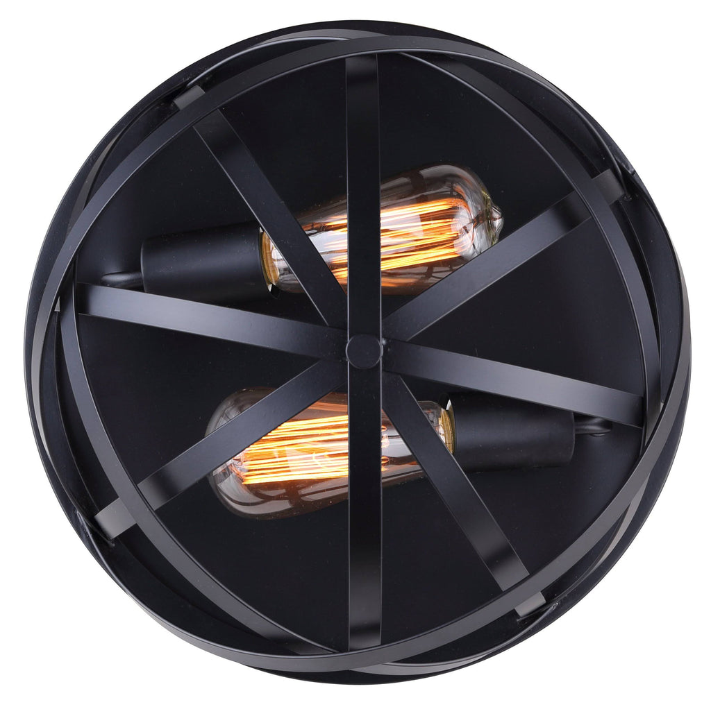 2 Light Flush Mount Black R8890