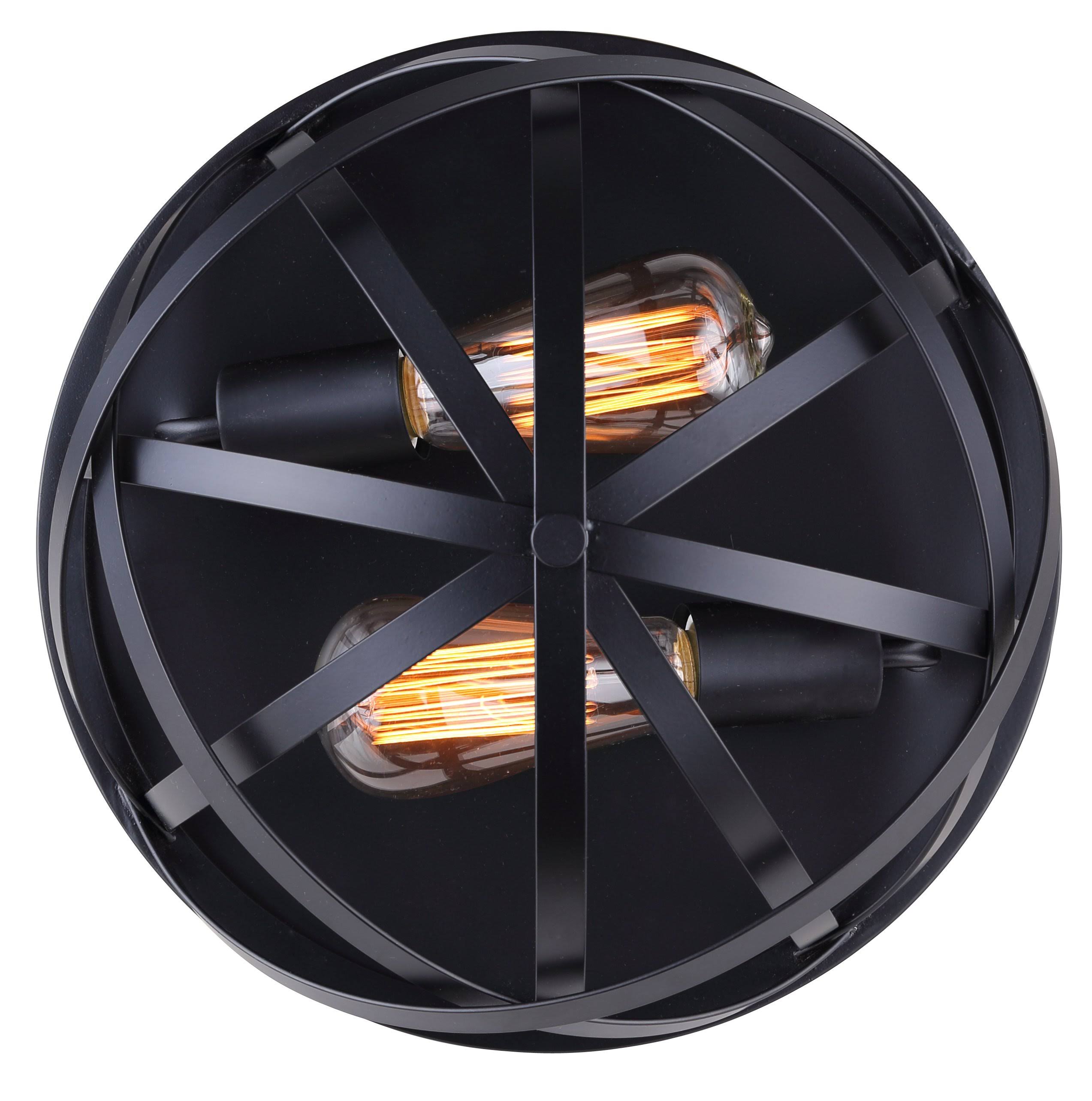 2 Light Flush Mount Black R8890