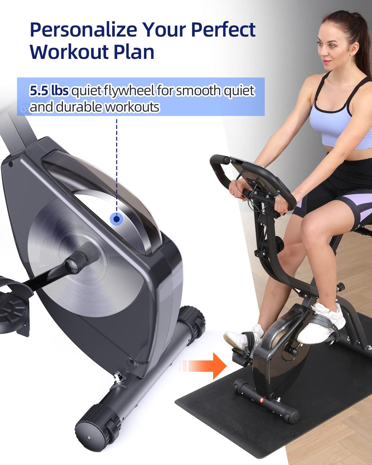Folding Indoor Cycling Bike with 16 Level Magnetic Resistance O53954