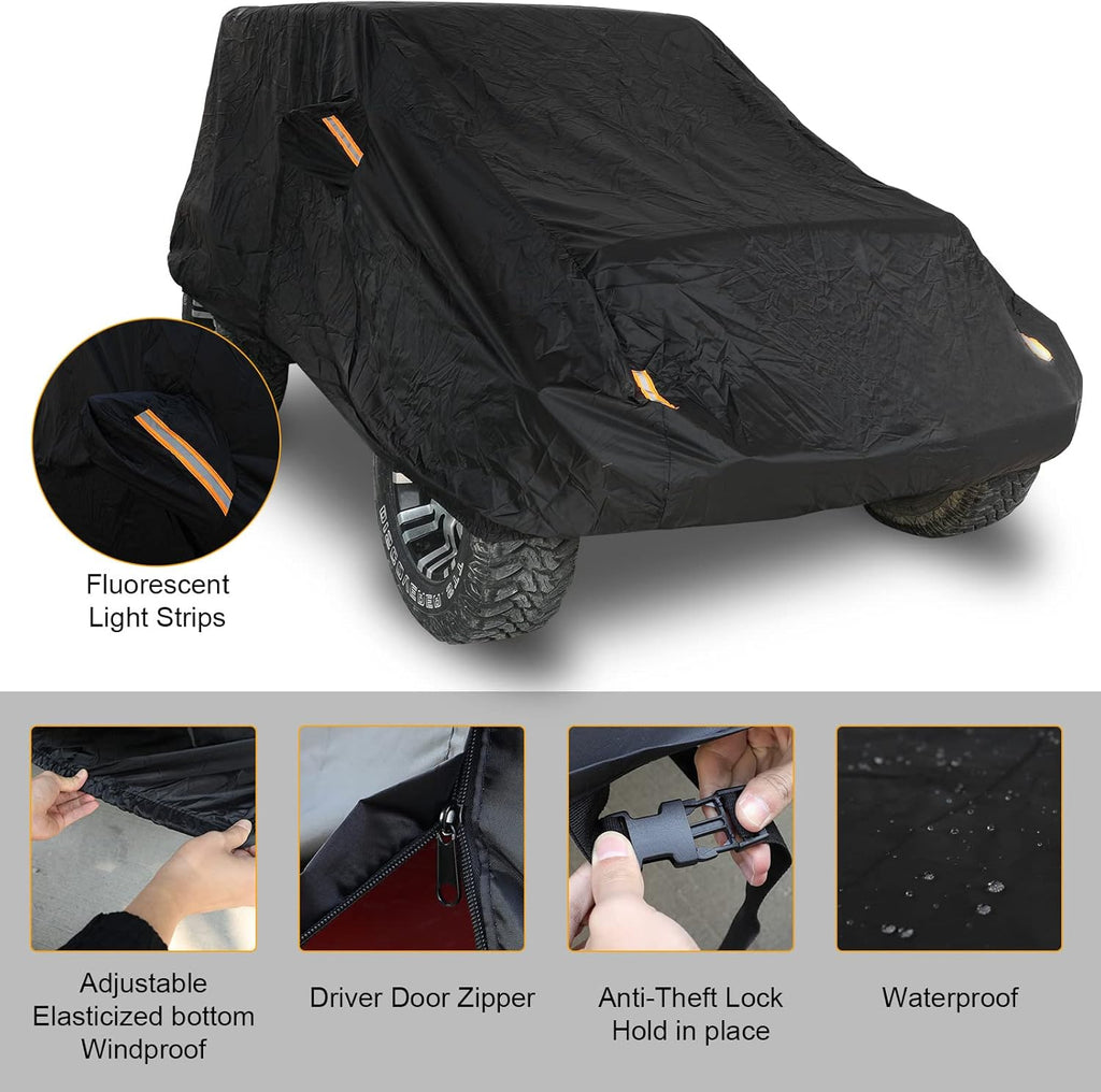 2 Door Full Car Cover with Driver Door Zipper X2319