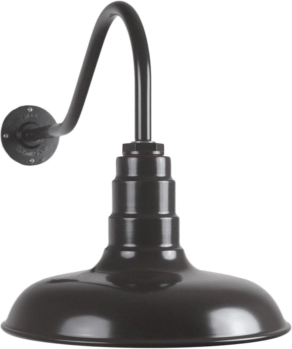 14 Inch Shade and 23 Inch Gooseneck Dark Bronze Steel Shade D6212