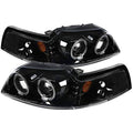 Pearl Black Dual Halo LED Clear Projector Headlights X678533