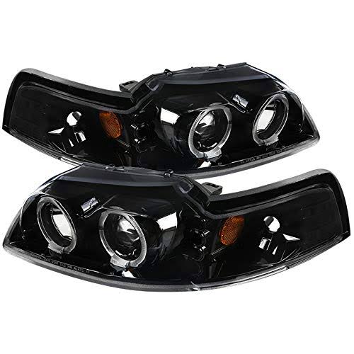 Pearl Black Dual Halo LED Clear Projector Headlights X678533