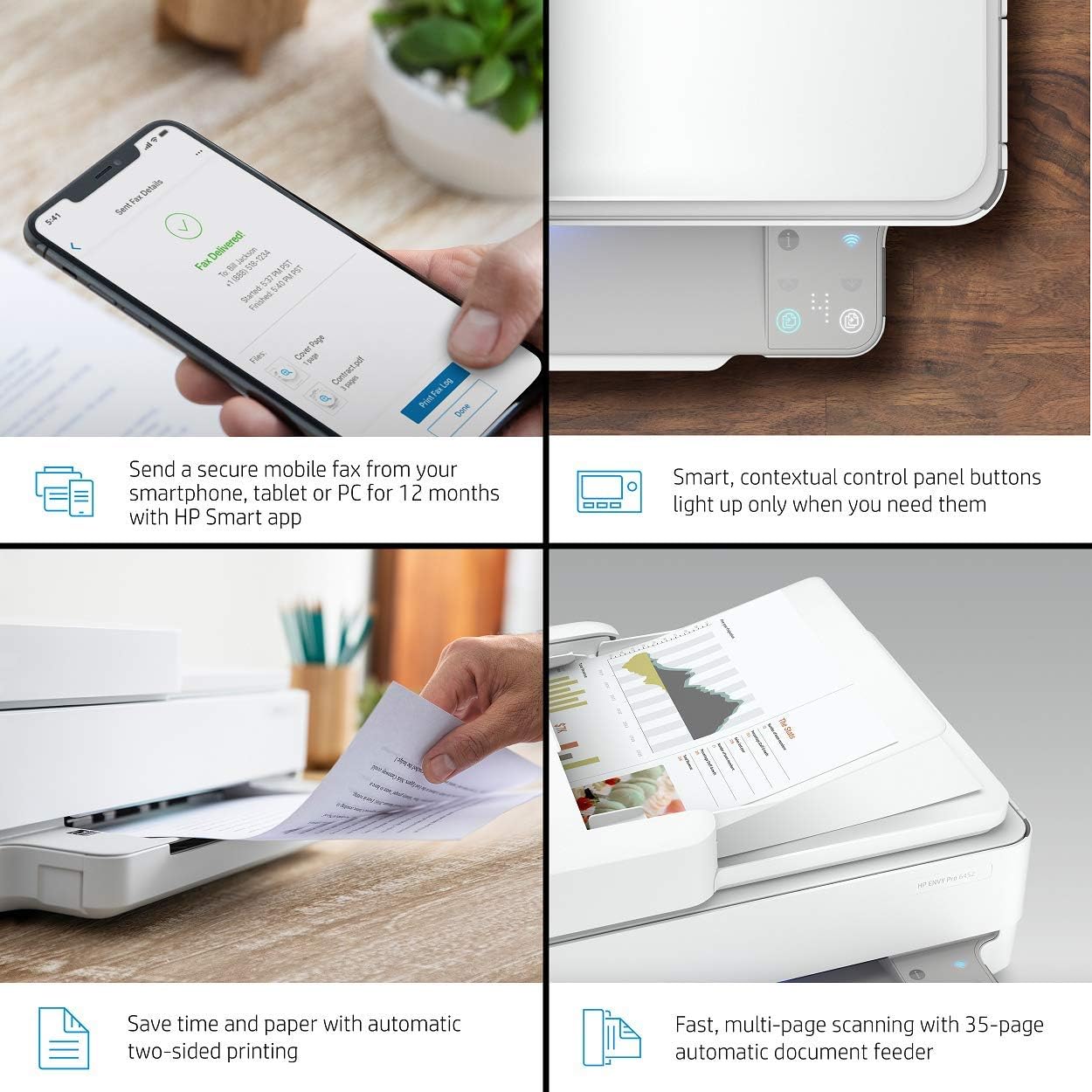 Wireless Inkjet Color Printer with Auto Document Feeder, 2-Sided Printing T4090