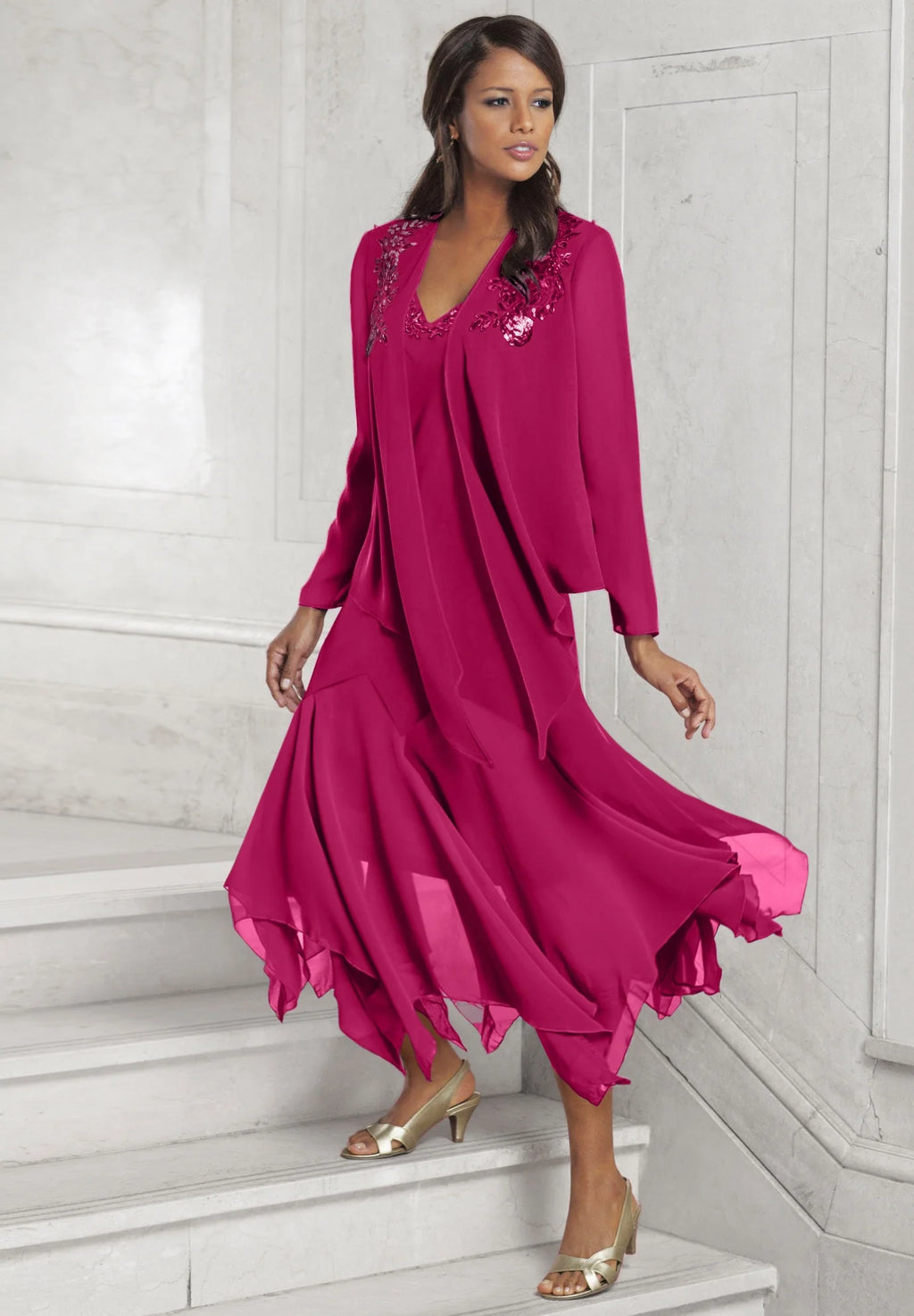 Sequin Jacket Dress Set R734899