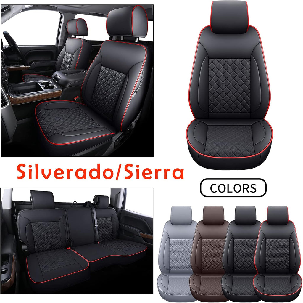 Gray Faux Leather Seat Covers Full Set C428