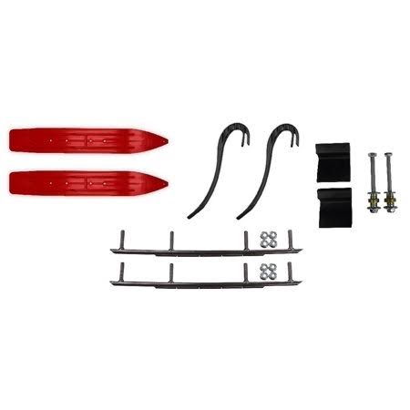 Red Hell Hound 7 1/4 inch Snowmobile Skis with 10 inch Round Bars Kit W47572