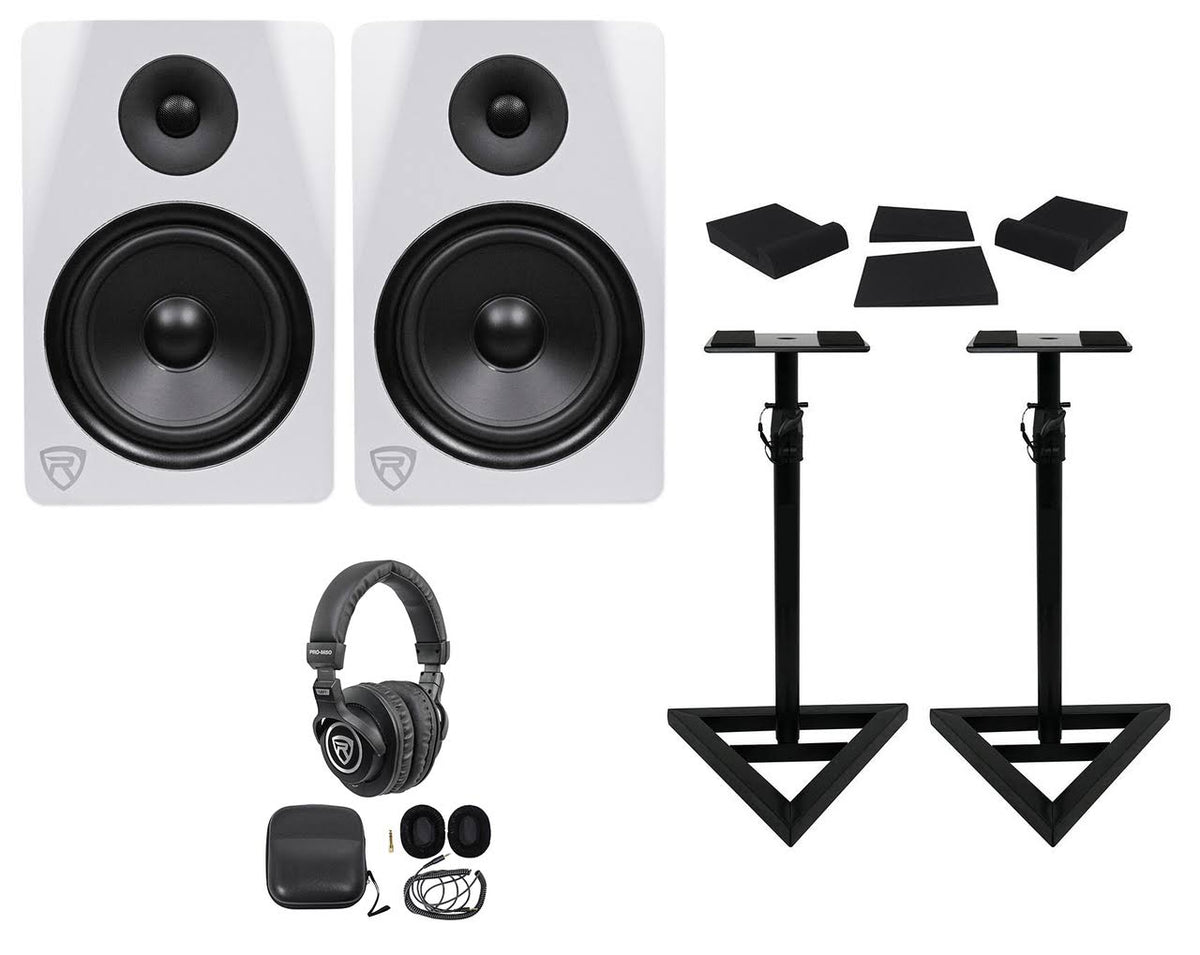 8x22 600W Dual Powered Studio Monitors with Stands Pads Headphones R372049