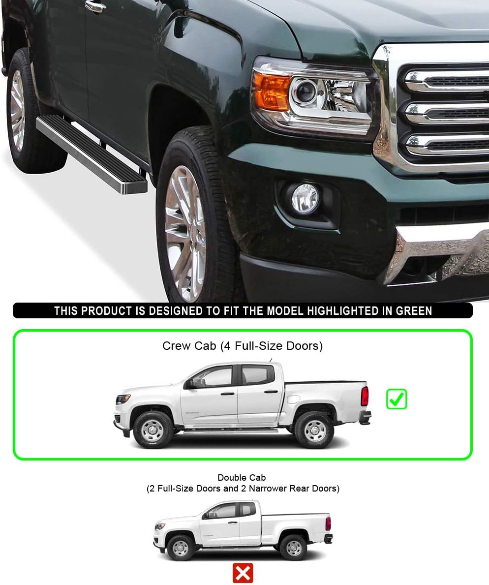 4in Running Boards for Chevy Colorado GMC Canyon Crew Cab Q155